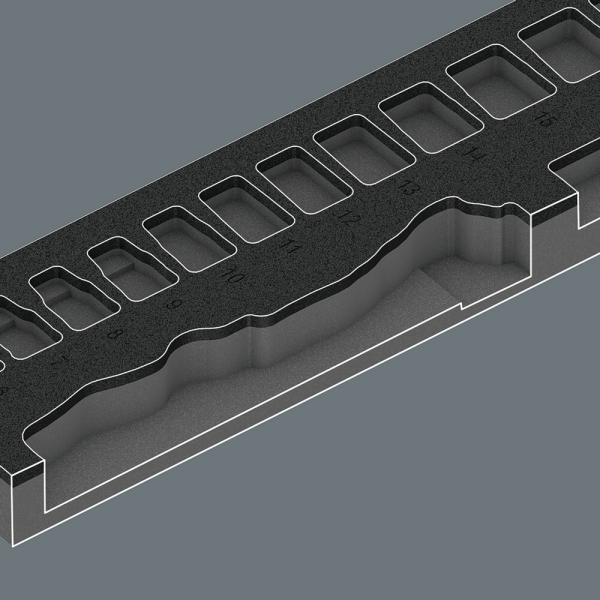 Wera 05137321001 9821 Schuimstof Inlegstuk 8000 B Zyklop Set 1 - Detailed view of the product