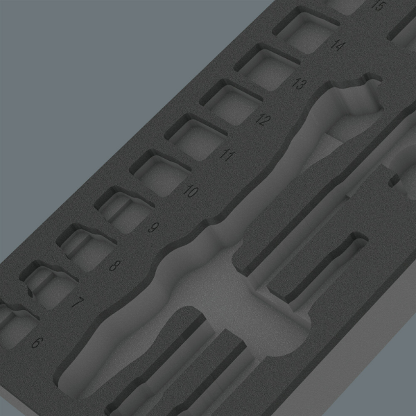 Wera 05137321001 9821 Schuimstof Inlegstuk 8000 B Zyklop Set 1 - Detailed view of the product