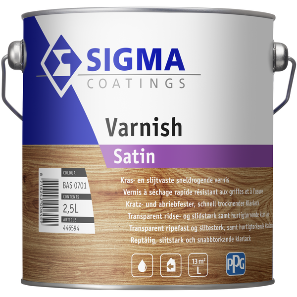 sigma varnish satin kleurloos 2.5 ltr