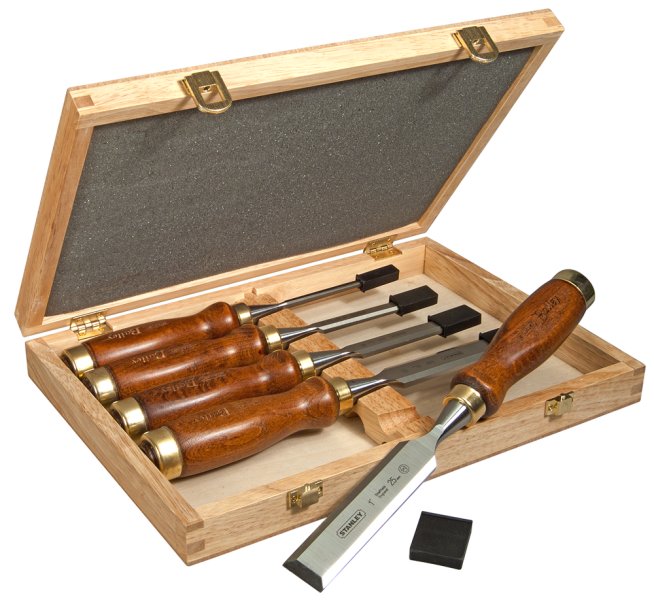 Stanley 2-16-217 5-delige Houtbeitelset Bailey In Houten Kist - Detailed view of the product