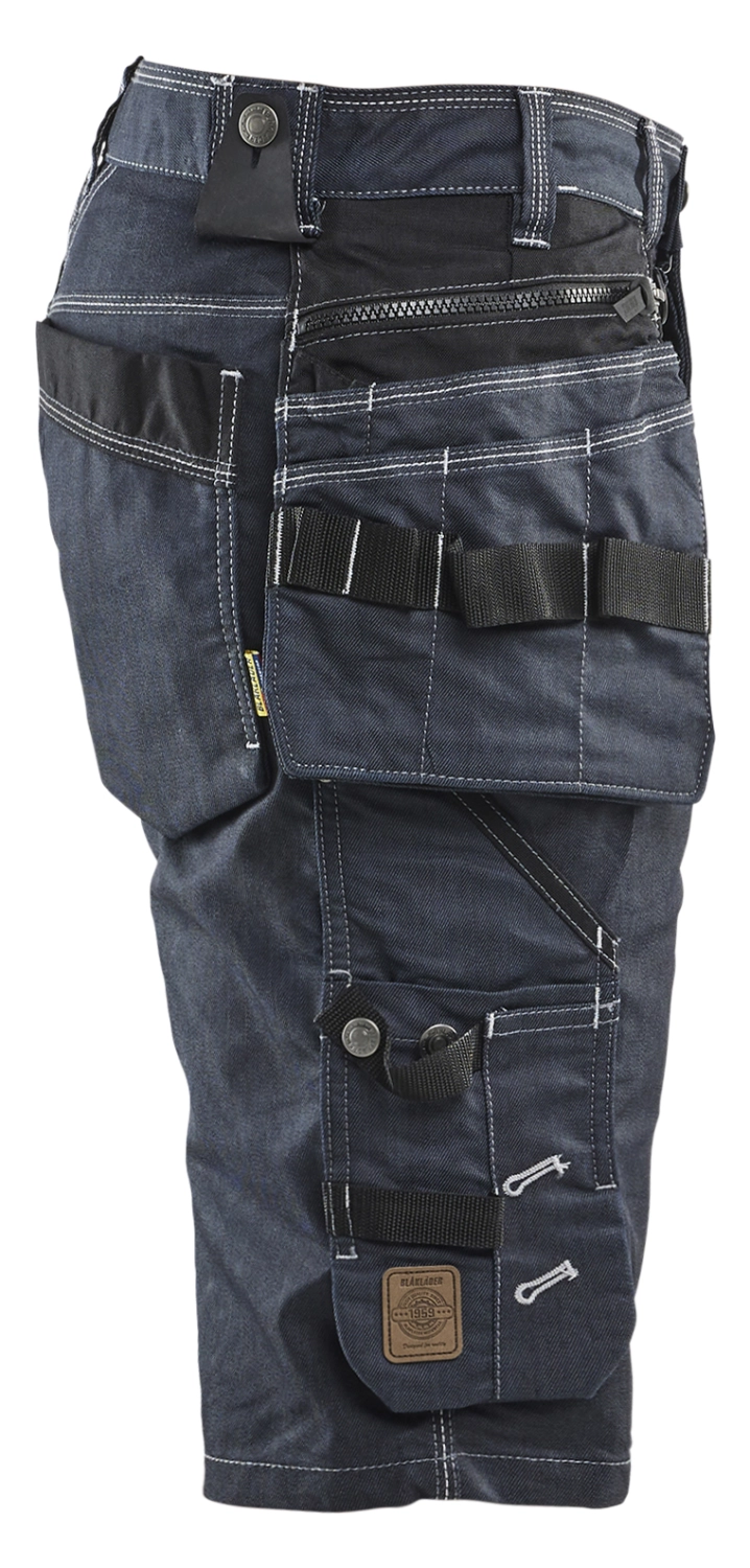 Blåkläder X1900 Werkbroek Kort Denim Stretch 1992 - Marineblauw - Maat 48 (M) thumbnail 4