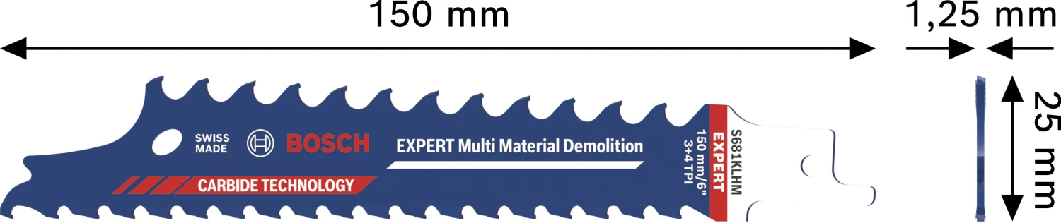Bosch EXPERT S681KLHM Demolition Reciprozaagblad - 80mm - Multi Materiaal thumbnail 2