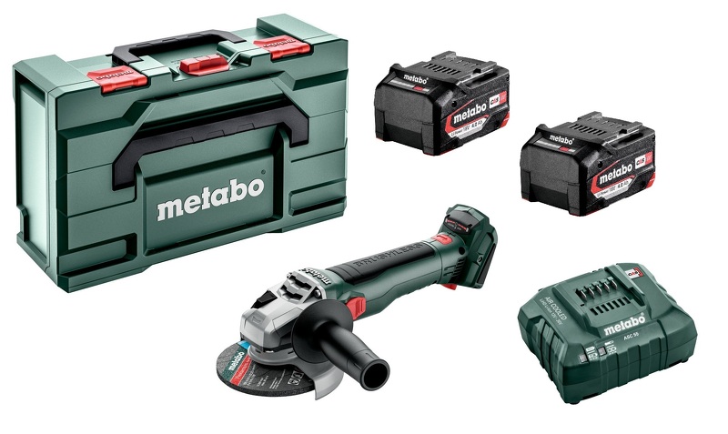 Metabo W 18 LT BL 11-125 18V Li-Ion Accu Haakse Slijper Set (2x Li-Power 4.0Ah) In MetaBox EAN: 4061792205376