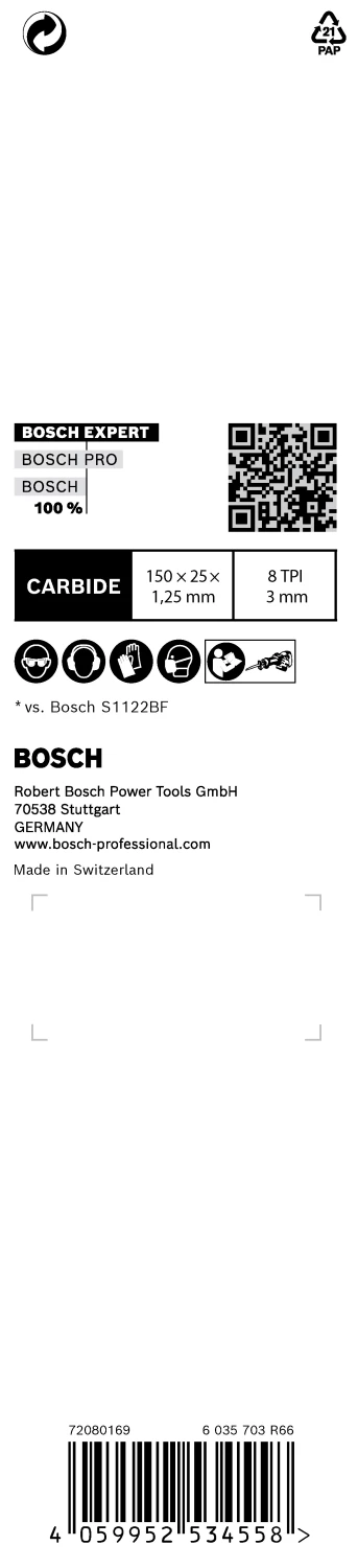 Bosch 2608900365 EXPERT Reciprozaagblad S955CHC Thick Tough Metal thumbnail 3