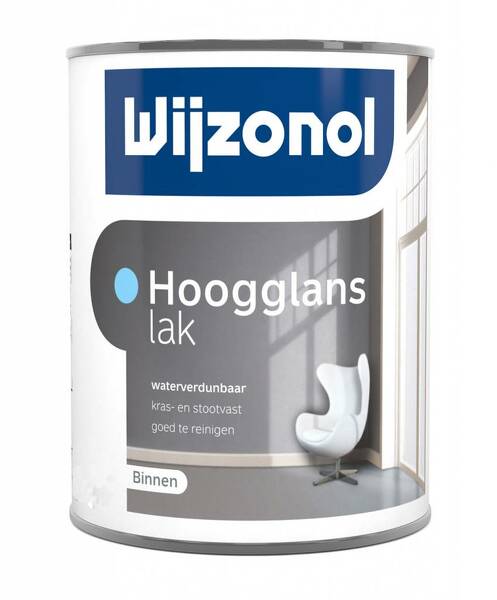 Wijzonol Interieur Lak Acryl Hoogglans (1 liter) / Hoogglanslak Waterverdunbaar (1 liter)