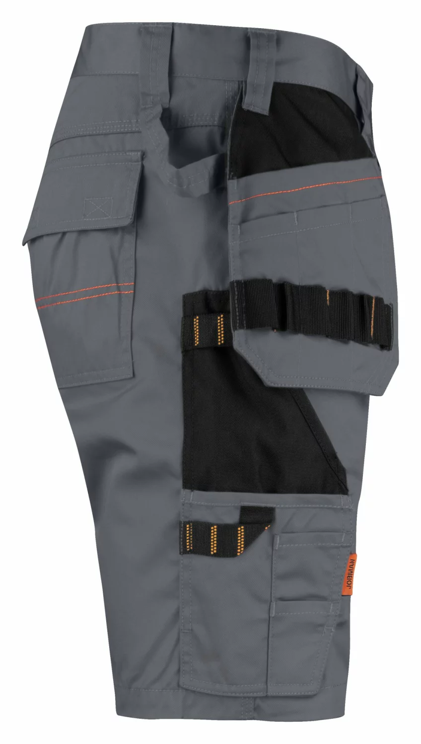 Jobman 2722 Werkbroek Kort Holsterpocket - Maat 52 - Grijs/Zwart thumbnail 4