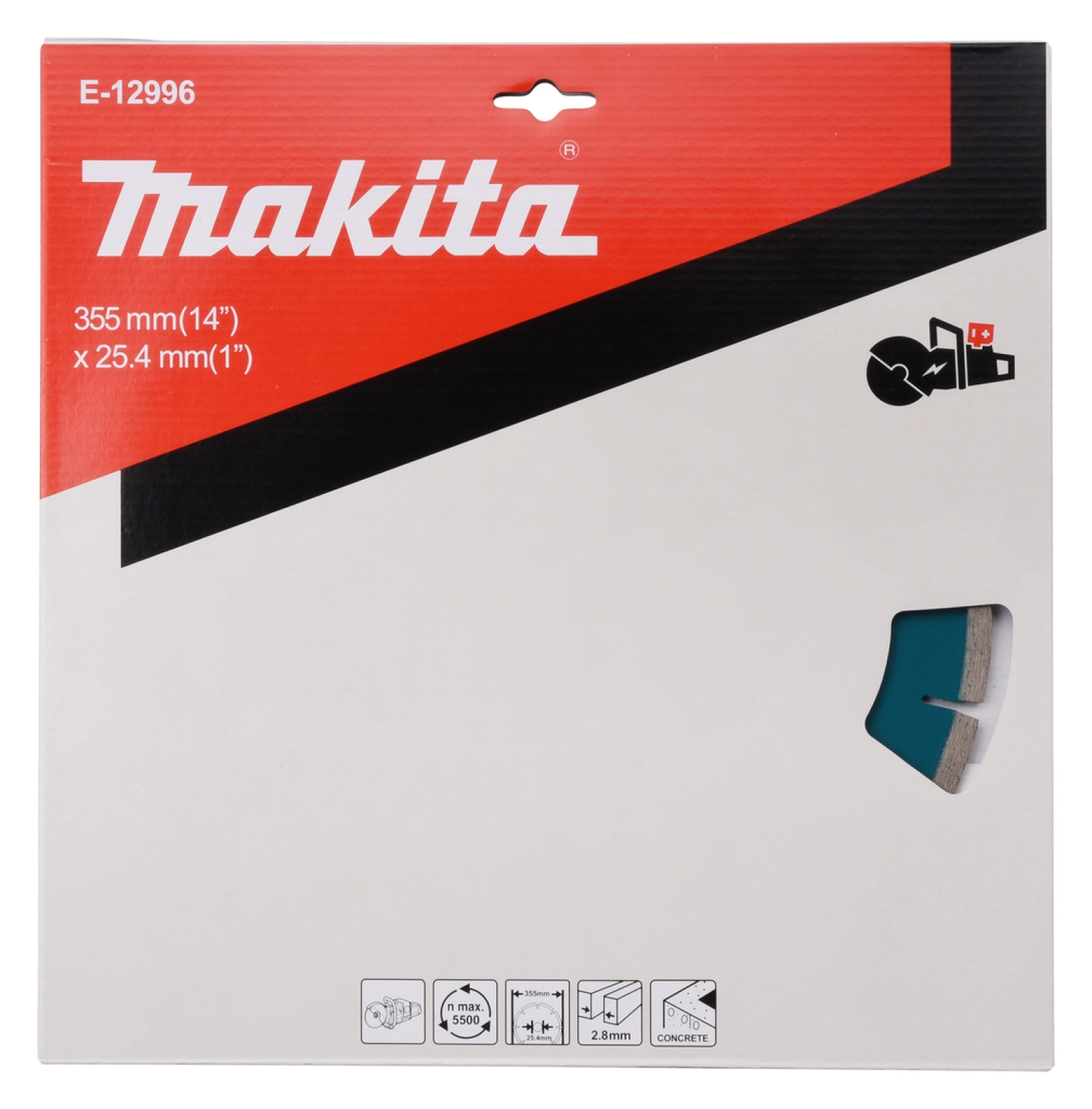 Makita E-12996 Diamantdoorslijpschijf - 355x2,8x25,4mm - Universeel thumbnail 2