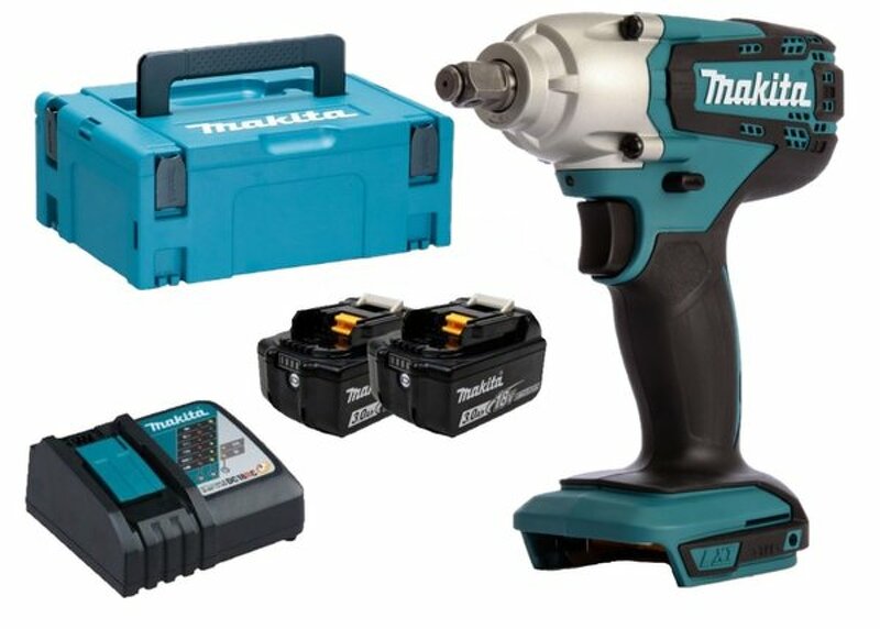 Makita DTW190RFJ 18V Li-Ion Accu Slagmoersleutel Set (2x 3.0Ah Accu) In Mbox - 190Nm - 1/2"- Koolborstelloos - Default image for the product