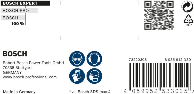 Bosch 2608900228 EXPERT Hamerboor SDS Max-8X - 20x200x320mm - Detailed view of the product