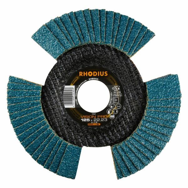 Rhodius 210631 Vision Pro PROline Ll Lamellenslijpschijf 125x22,23 (10 St) K40 - Detailed view of the product