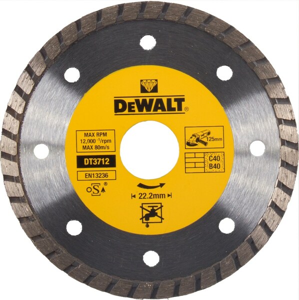 DeWALT DT3712 Diamantdoorslijpschijf - 125 X 22,23 X 2,2mm - Natuursteen
