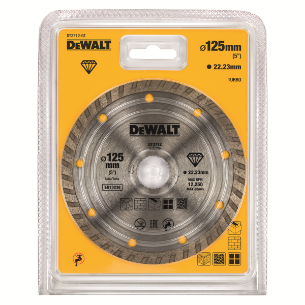 DeWALT DT3712 Diamantdoorslijpschijf - 125 X 22,23 X 2,2mm - Natuursteen - Detailed view of the product