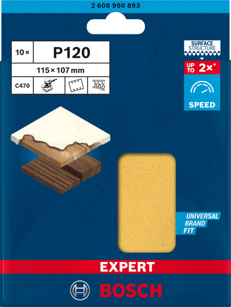Bosch EXPERT C470 Schuurvel Best For Wood And Paint - 115 X 107mm - 10 St. - Detailed view of the product