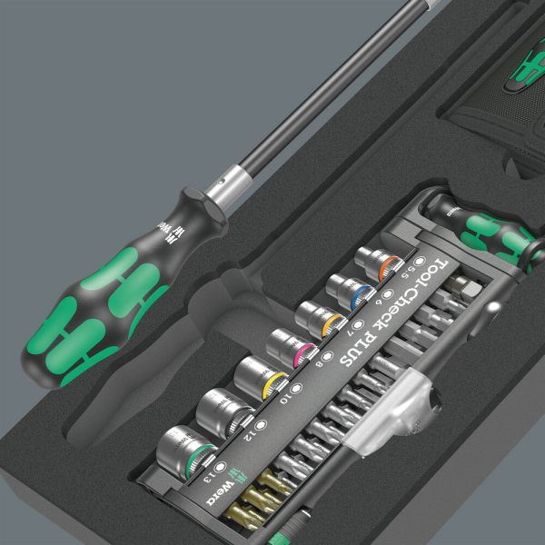 Wera 05150150001 9750 57-delige Kraftform Kompakt En Tool-Check PLUS Set In Schuimstof Inleg - Detailed view of the product