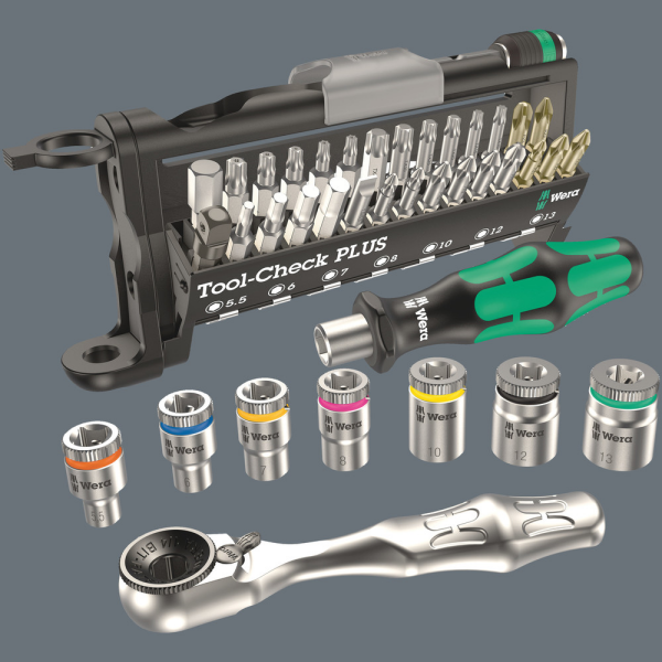 Wera 05150150001 9750 57-delige Kraftform Kompakt En Tool-Check PLUS Set In Schuimstof Inleg - Detailed view of the product
