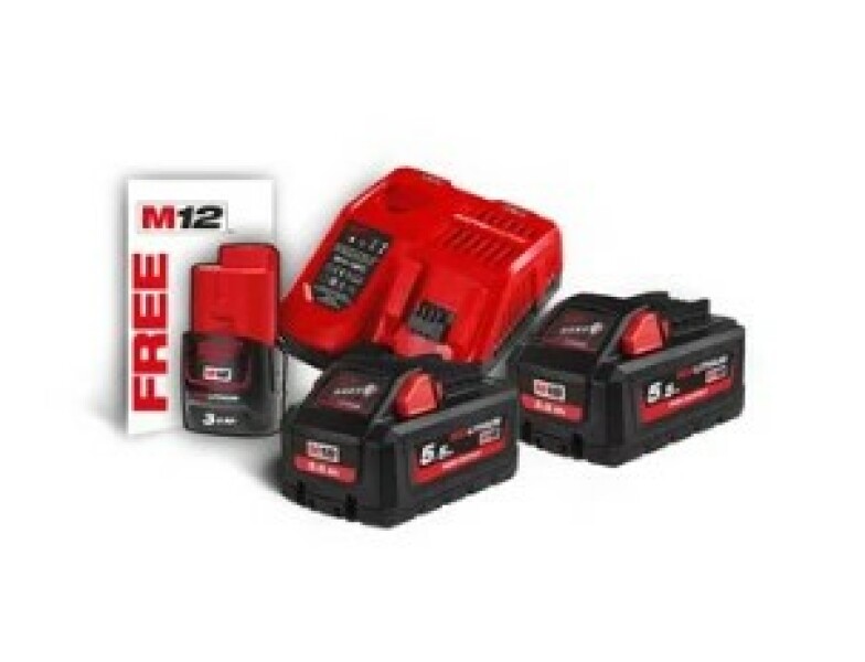 Milwaukee M18 HNRG-552 18V Li-Ion High Output NRG Starterset (2x 5.5Ah Accu) + Snellader