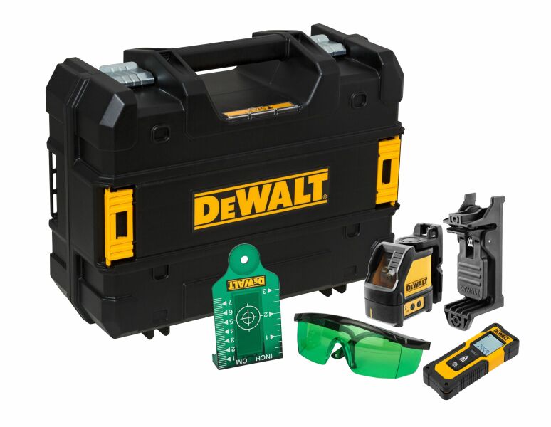 DeWALT DW0887100-1 Combiset: DW088CG Kruislijnlaser Groen + DWHT77100 Afstandsmeter