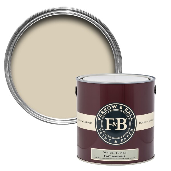 Farrow&Ball Flat Eggshell Off White No.3 - 5L afbeelding