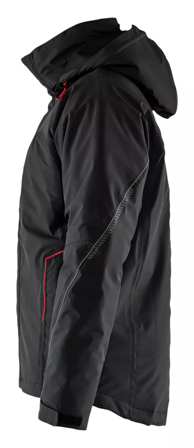 Blåkläder 4484 Lichtgewicht Winterjas 4-weg Stretch - Zwart/Rood - XL thumbnail 3