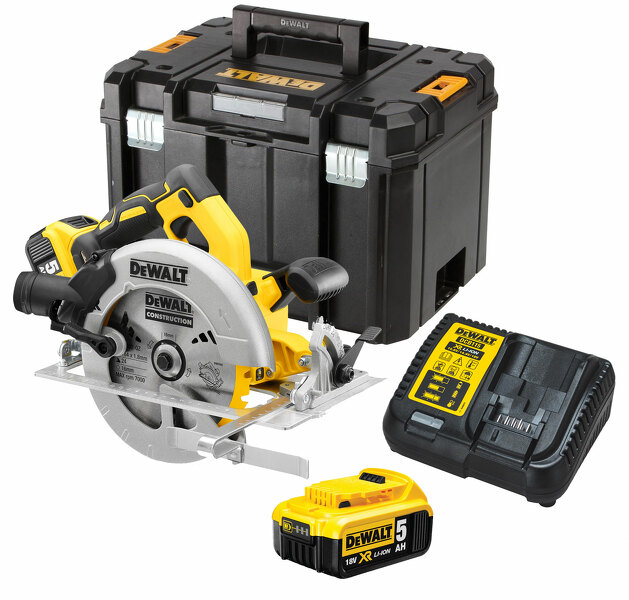 DeWALT DCS570P2 18V Li-Ion Accu Cirkelzaag Set (2x 5.0Ah Accu) In TSTAK - 184mm