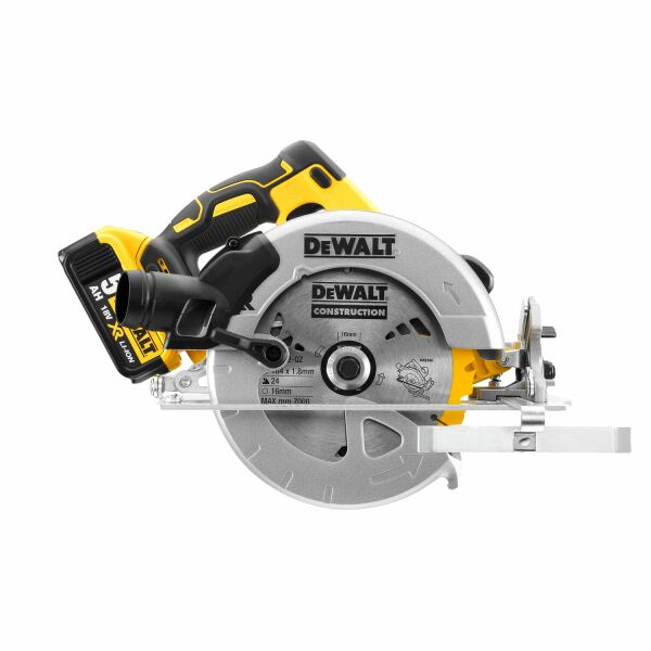 DeWALT DCS570P2-QW 18V Li-ion XR Accu Cirkelzaag Set (2x 5.0Ah) In TSTAK - 184mm - Detailed view of the product
