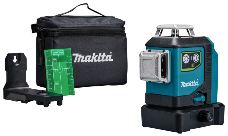 Makita SK700GD 12V Max Li-Ion Accu Kruislijnlaser Body In Tas - Zelfnivellerend - Groen 3x360° - 35m EAN: 88381740739