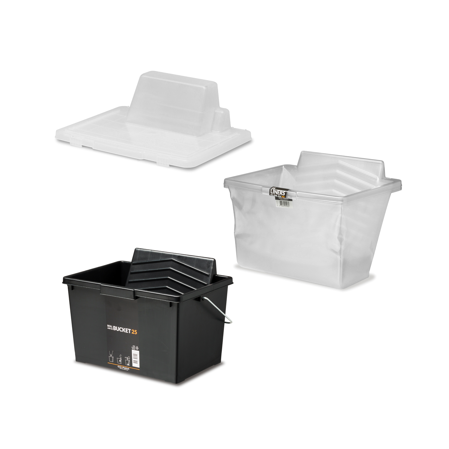 Go!Paint Roll And Go Verfemmer 10L - Roller 25cm + 5 Inzetemmers En Deksel afbeelding