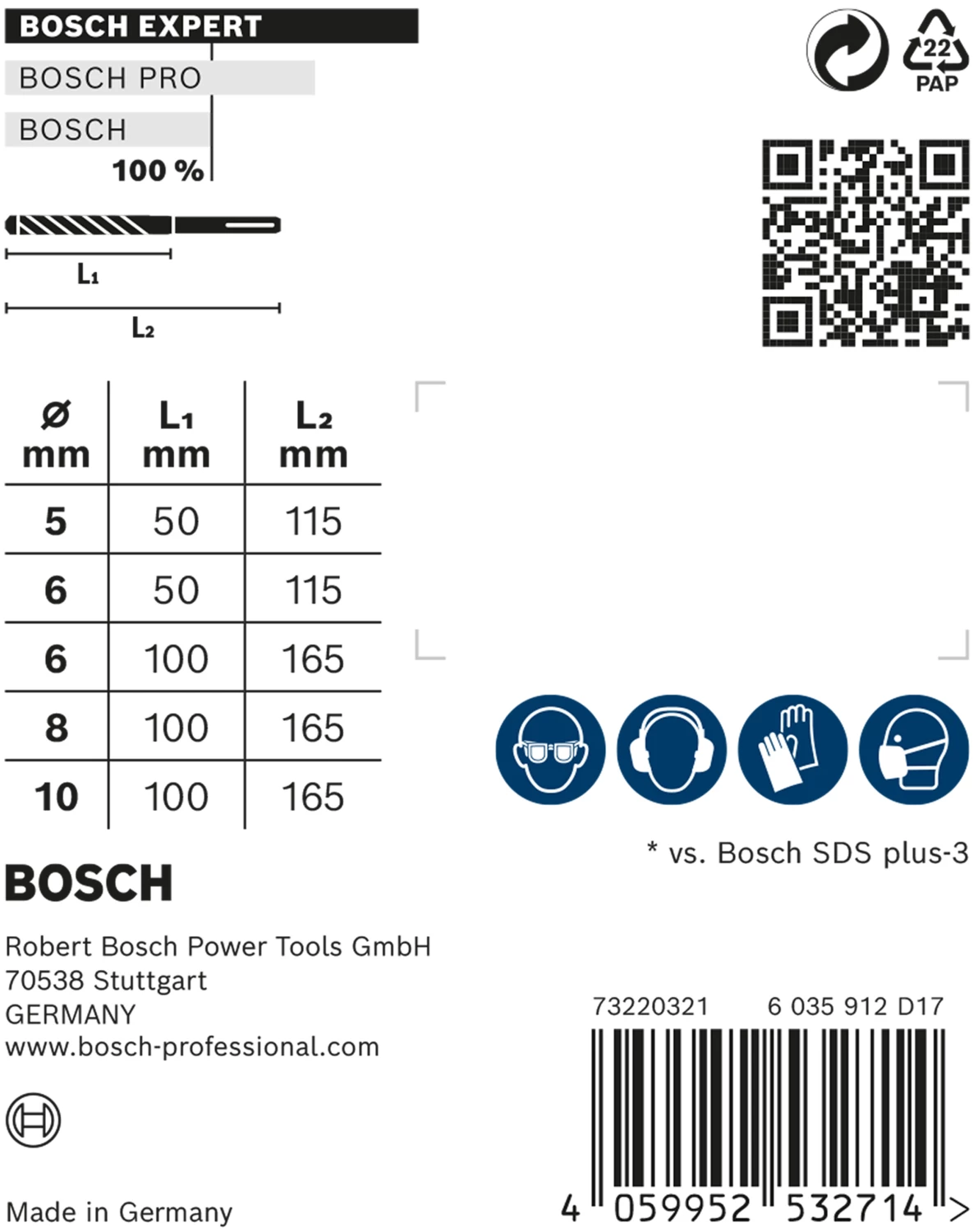 Bosch 2608900197 EXPERT 5-delige SDS-Plus Borenset-7X - 5/6/6/8/10mm thumbnail 3
