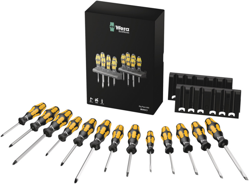 Wera 05133285001 Kraftform Big Pack 900 13-delige Schroevendraaierset Incl. Rack - Detailed view of the product