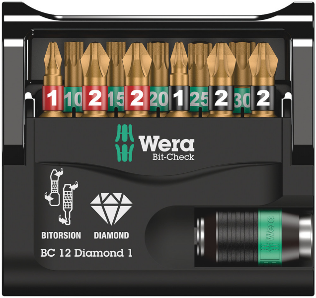 Wera 5057421001 12-delige Bit-Check Diamond Bitset - Detailed view of the product