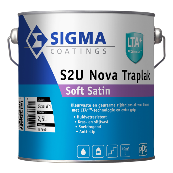 sigma s2u nova traplak soft satin wit 2.5 ltr