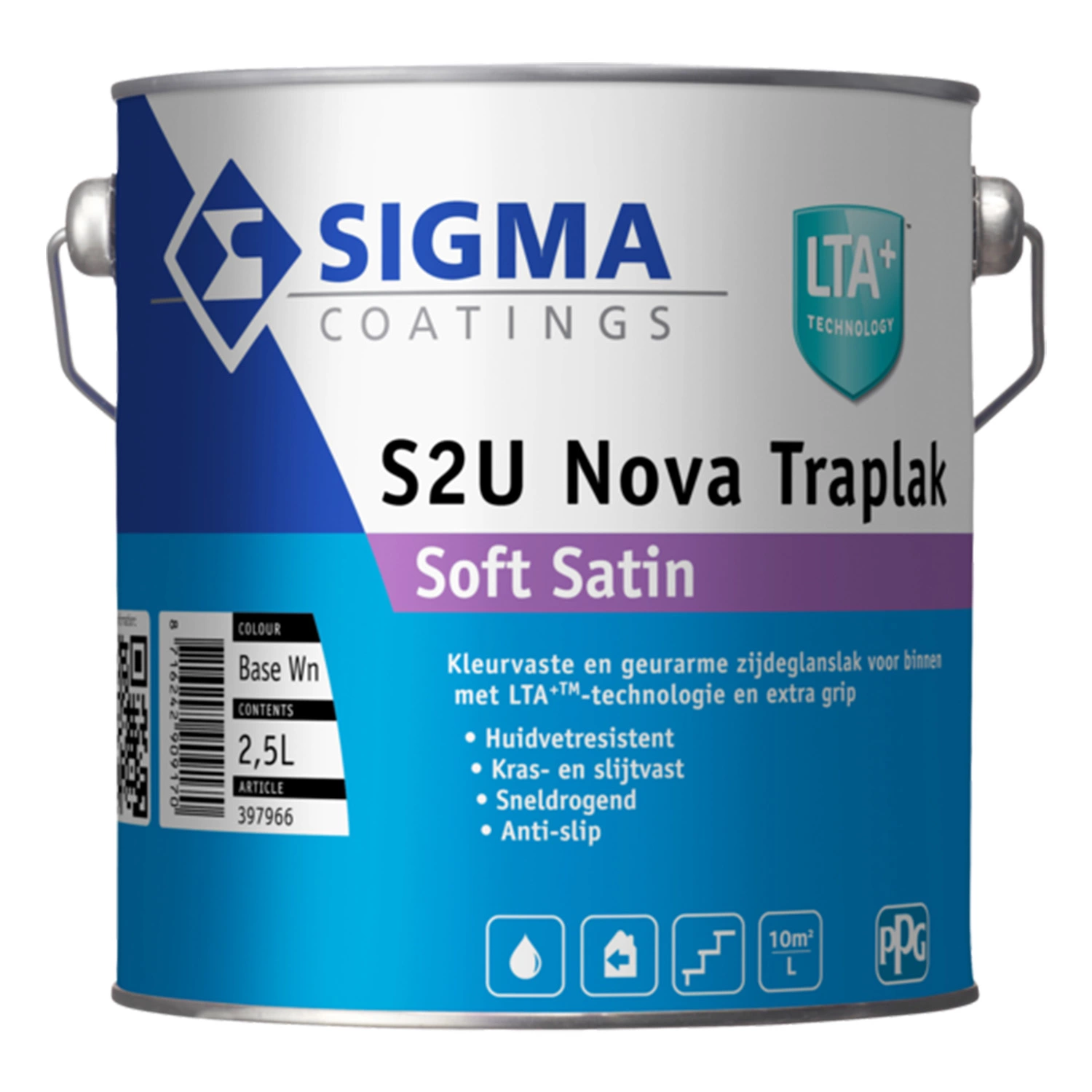 Sigma S2U Nova Traplak Soft Satin - Op Kleur Gemengd - 2,5L - Lak