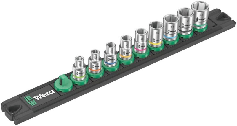 Wera 05005400001 9-delige Dop-magneetstrip A 4 Zyklop Doppenset Incl. Houder - 1/4" - Default image for the product