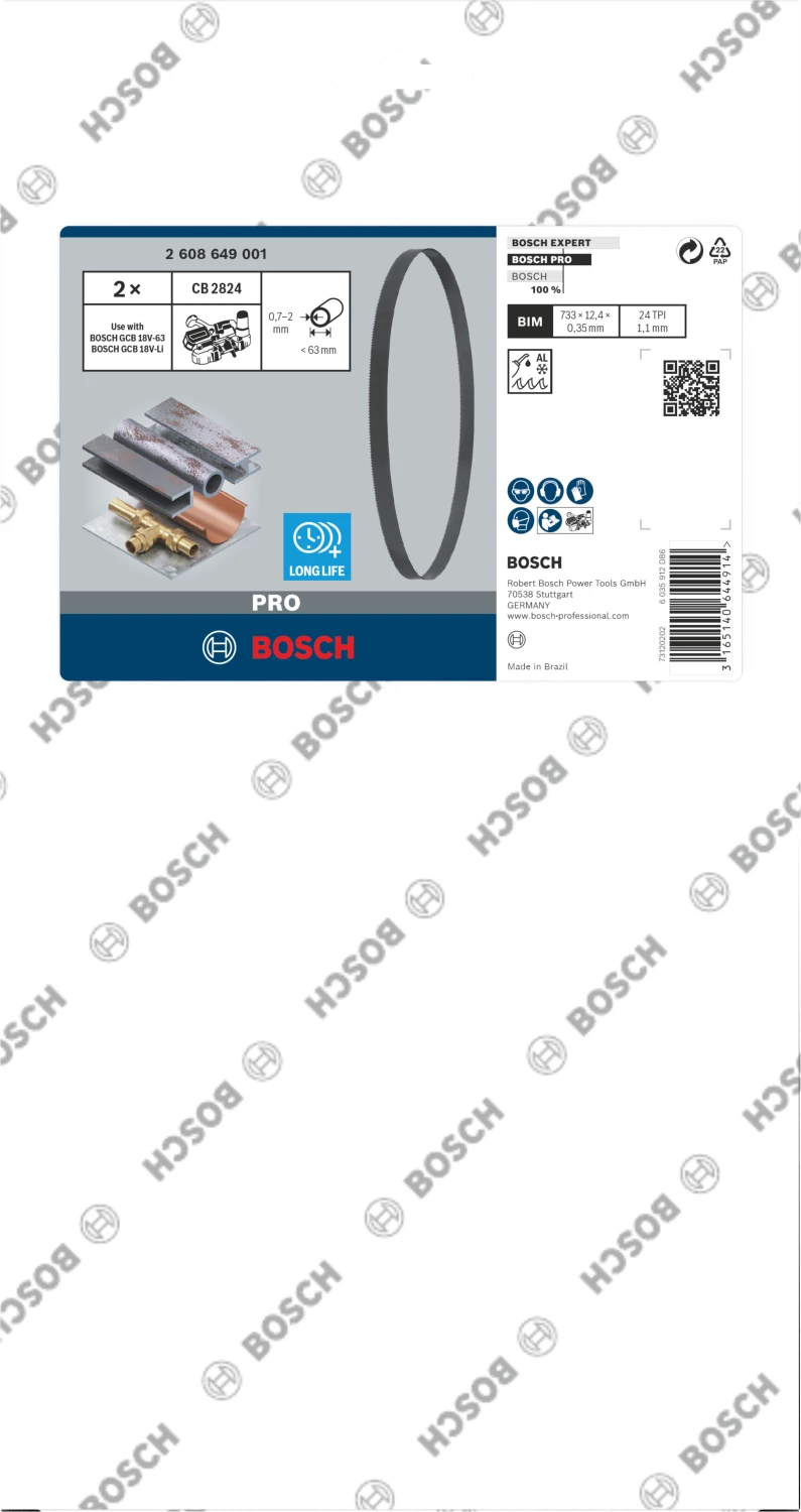 Bosch 2608649001 / CB 2824 BIM Bandzaagblad - 733 X 12,7 X 24TPI (2st) thumbnail 2