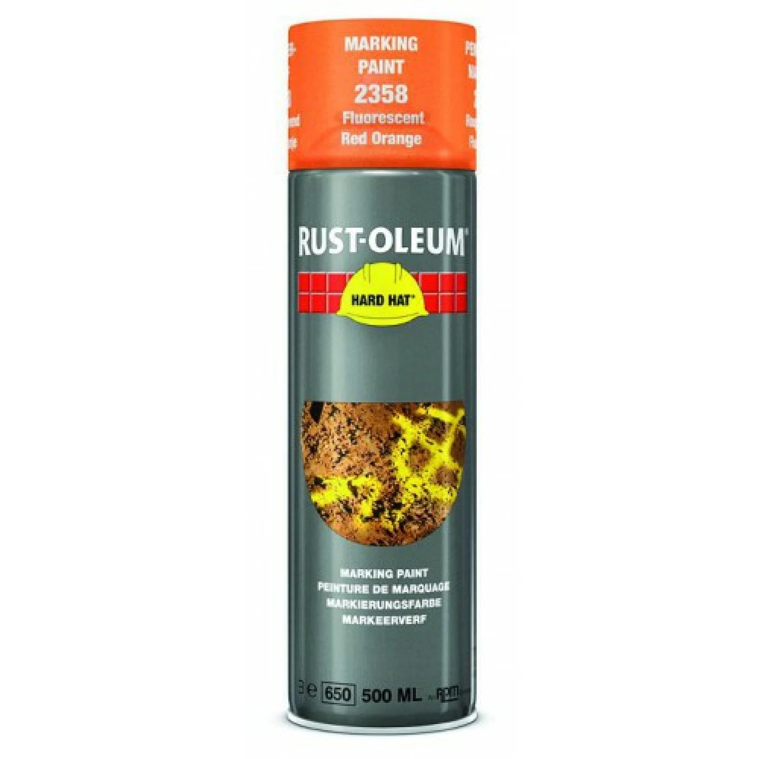 Rust-Oleum Hard Hat Markeerverf Spuitbus - Oranje - 0,5L