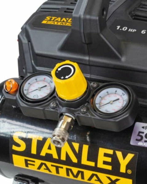Stanley DST101/8/6 Compressor - 0,75kW - 8 Bar - 6L - 105L/min - Olievrij - Euro - Detailed view of the product