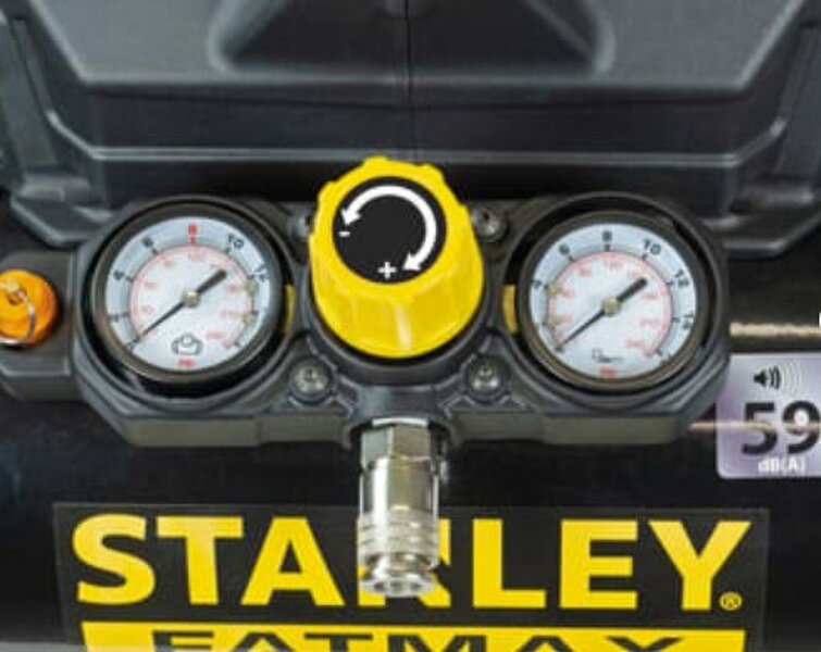 Stanley DST101/8/6 Compressor - 0,75kW - 8 Bar - 6L - 105L/min - Olievrij - Euro - Detailed view of the product