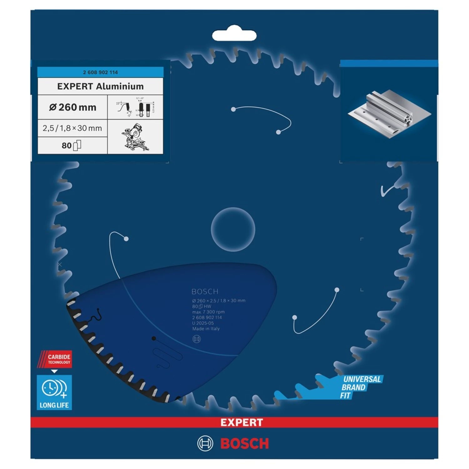 Bosch 2608902114 Blad EXPERT Alu 260x2.5/1.8x30 T80 thumbnail 2