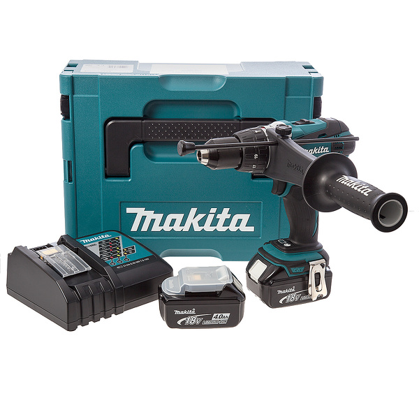 Makita DHP458RMJ 18V Li-Ion Accu Klopboor-/schroefmachine Set (2x 4.0Ah Accu) In Mbox EAN: 88381653909