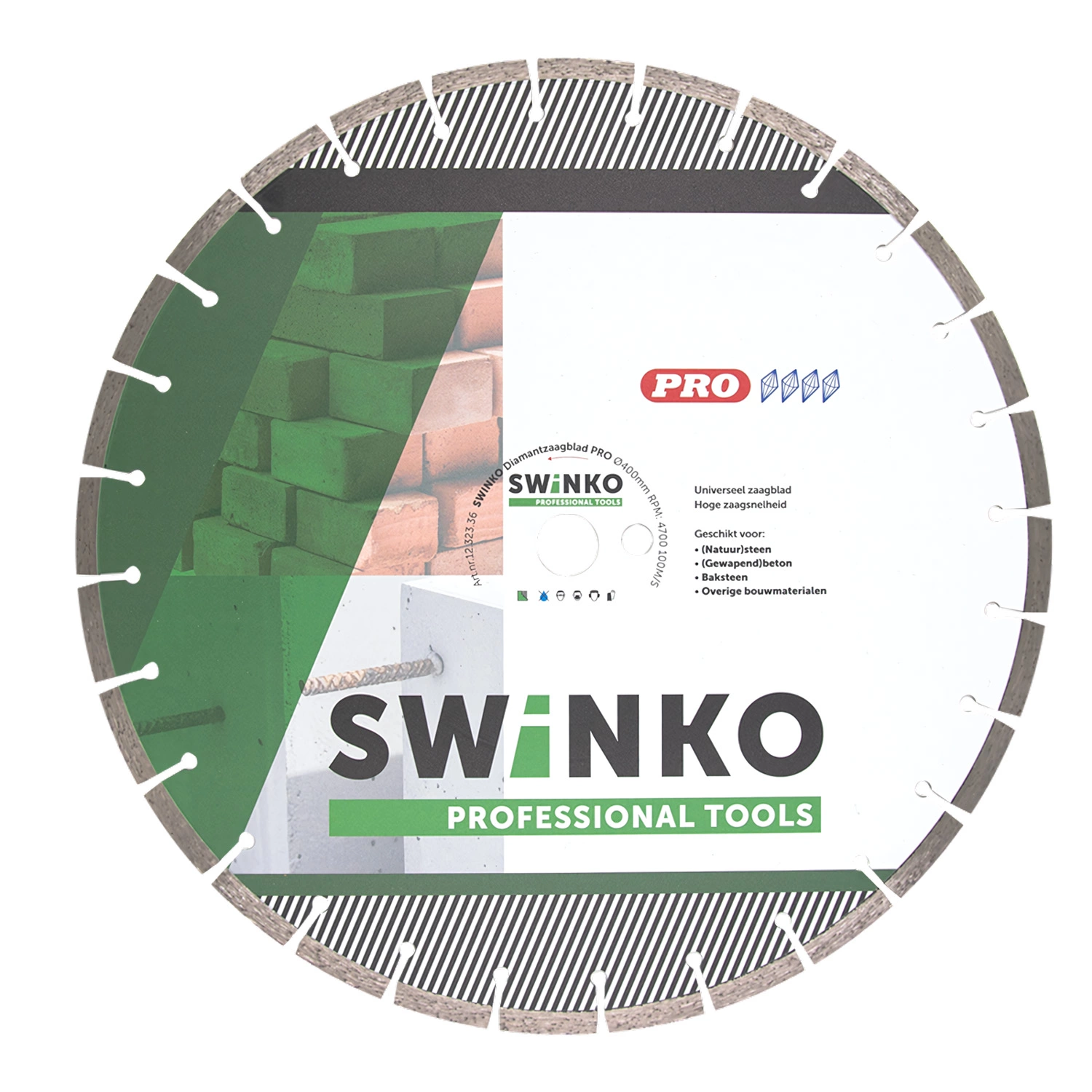 Swinko 12.323.36 Premium Diamantzaagblad Voor Nat/droogzagen - 400 X 25,4 - Universeel afbeelding