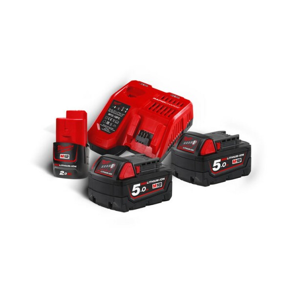 Milwaukee M18 NRG-502 18V Li-Ion Accu Starterset (2x 5,0Ah Accu) + Lader EAN: 4002395287925