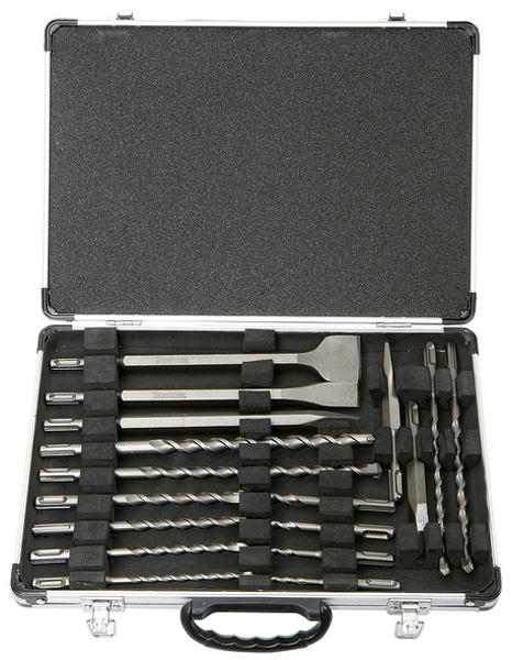Makita D-42444 17-delige SDS-PLUS Boor-/beitel Set In Aluminium Koffer