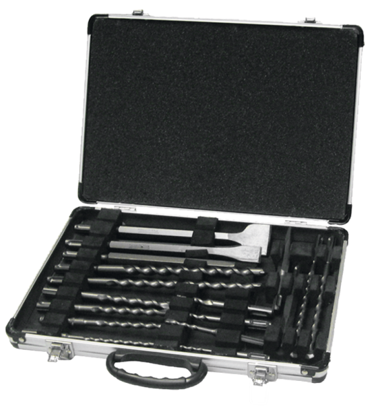Makita D-42444 17-delige SDS-PLUS Boor-/beitel Set In Aluminium Koffer - Detailed view of the product
