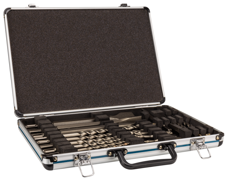 Makita D-42444 17-delige SDS-PLUS Boor-/beitel Set In Aluminium Koffer - Detailed view of the product