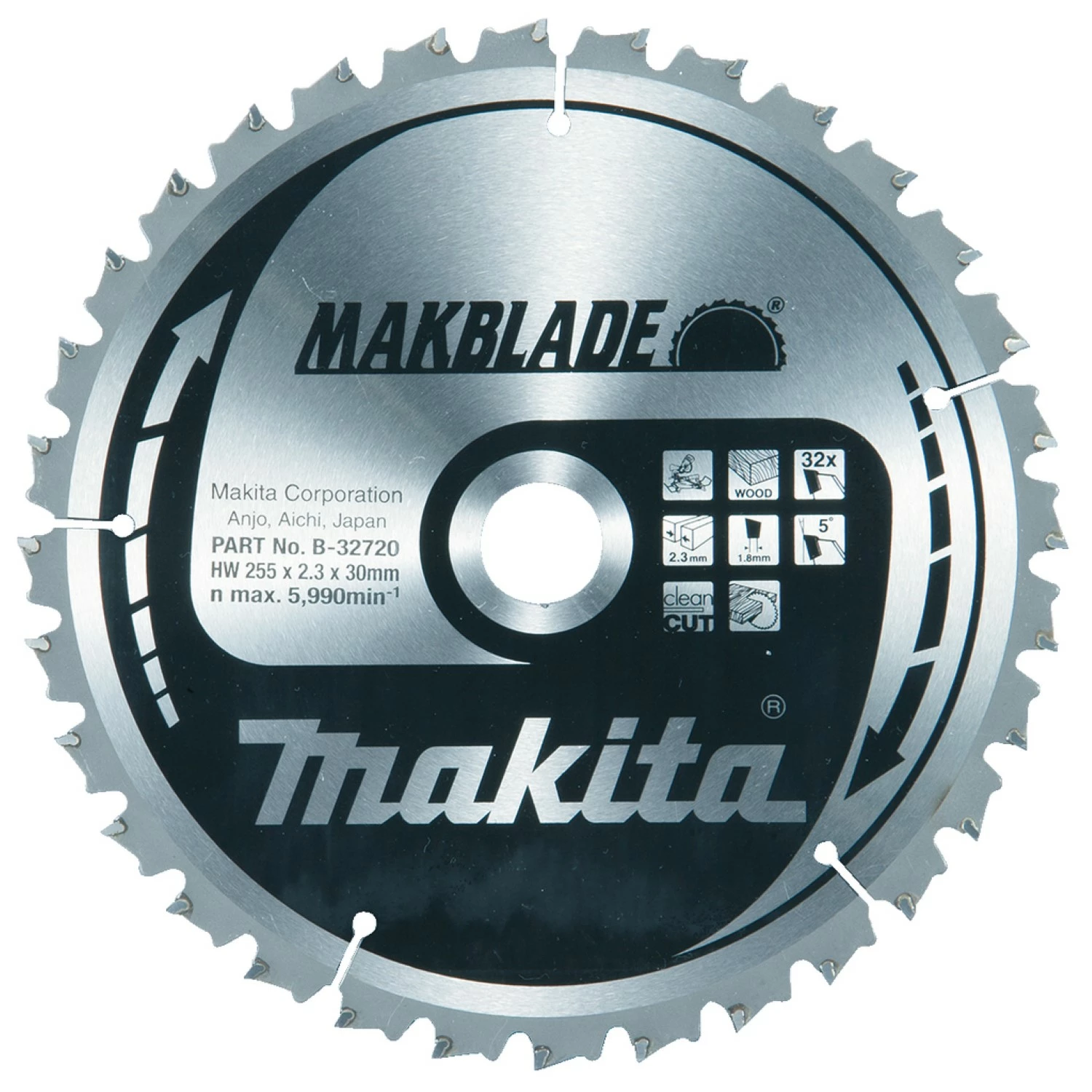 Makita B-32720 Afkortzaagblad Hout - 255x30x2,3mm 32T