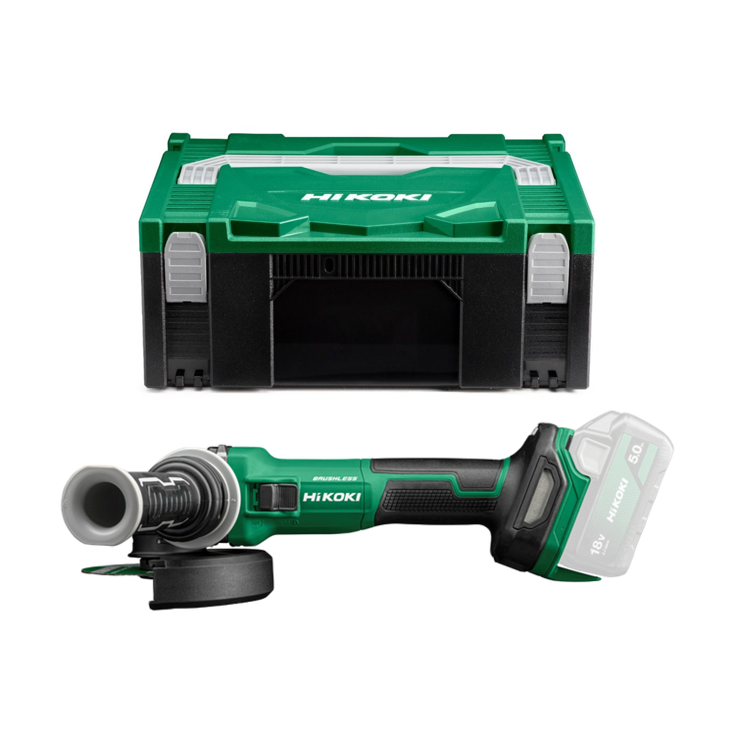 HiKOKI G1813DVEW2Z 18V Li-ion Accu Haakse Slijpmachine Body In HSC II Koffer - 125mm