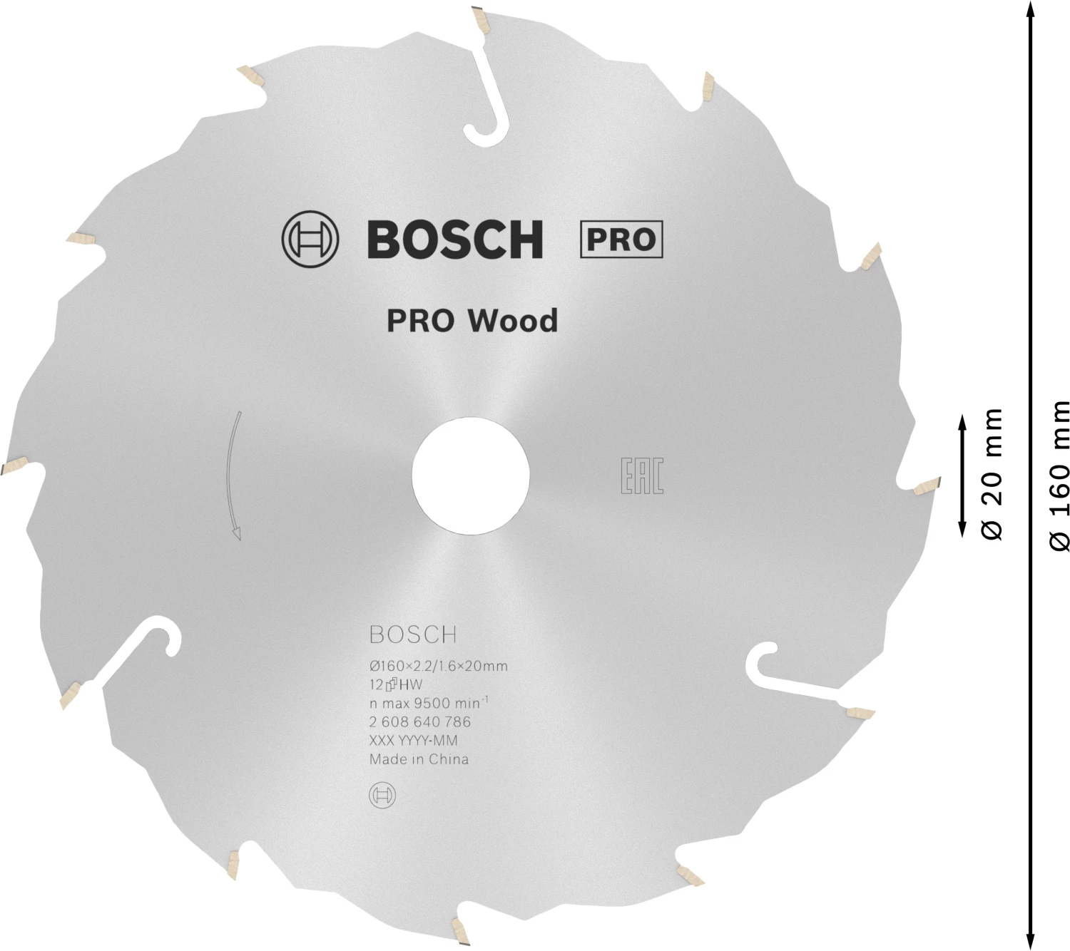 Bosch 2608640786 Speedline Cirkelzaagblad - 160 X 20 X 12T - Hout thumbnail 4