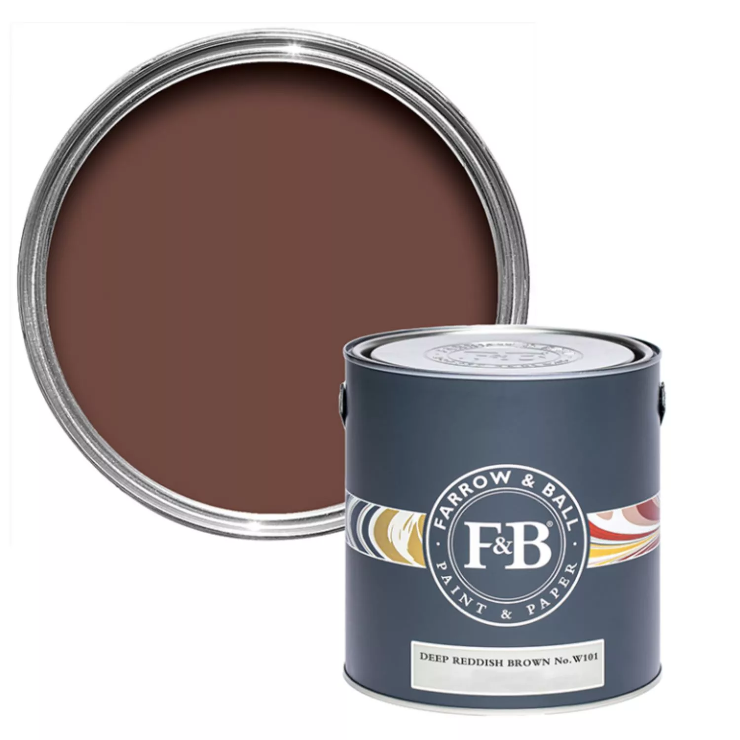 Farrow&Ball Flat Eggshell Deep Reddish Brown No.W101 - 2.5L