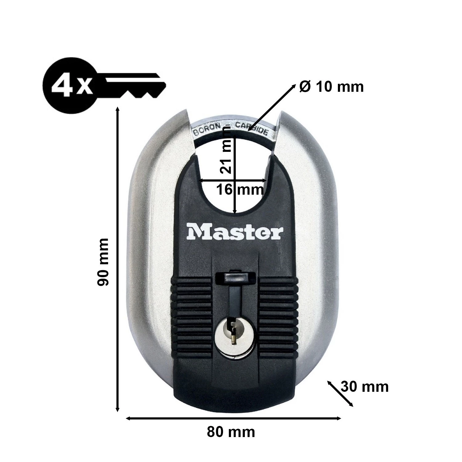 Master Lock M187EURD Hangslot Excell® - RVS Titanium Versterkt - 60mm Breed - Sleutels