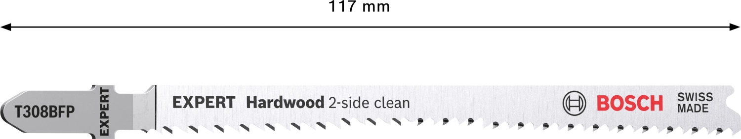 Bosch EXPERT T308BFP Hardwood 2-side Clean Decoupeerzaagblad - 117mm - Hout (5st) thumbnail 4